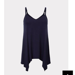 Torrid Super Soft Navy Handkerchief Cami NWOT